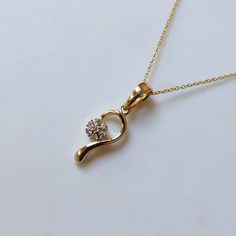 This is an exquisite diamond pendant set in 14K Solid Gold. An elegant design, perfect for regular wear featuring close set sparkling diamonds. ITEM DETAILS: ✓ Gold Kt: 14K Yellow Gold ✓ Gold Weight: 1.21 grams  ✓ Pendant Size: 14x6mm ✓ Diamond Shape/ Cut: Round Brilliant ✓ Diamond weight: 0.08 carats ✓ Diamond No.: 7 Natural Diamonds ✓ Diamond Color: I-J ✓ Diamond Clarity: SI >>The Gold purity is guaranteed and it comes with authentic 14K gold hallmark. >>Jewlery Report provided as well certifi Fancy Lockets Gold, Pendant For Girls Gold, Pendant With Earrings Gold, Locket Designs Pendants, Ganpati Pendant Gold, Locket Designs Pendants Gold, Gold Chain Locket Designs, Gold Chain Pendant Designs, Gold Pendent Designs