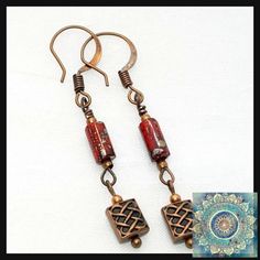 Awesome! Amazing! Our latest arrival. Copper Earrings, herringbone copper, dangle bead, Czech Picasso Tube Beads, Tribal Bohemian Tube Bead, Czech Glass Beads, Wampum Beads at $24.00. 
#ValentineGift #MossGreen #copper #BirthdayGift #PicassoTubeBeads #LilithBeadDesigns #tube #DenimJewelry #RedPicassoBeads #ChocolateBrown Artisan Copper Beaded Earrings As Gift, Artisan Copper Beaded Earrings For Gift, Copper Beaded Earrings With Round Beads As Gift, Copper Beaded Earrings With Round Beads For Gifts, Copper Beaded Earrings With Dangling Beads As Gift, Copper Beaded Earrings Gift, Bohemian Copper Beaded Earrings With Round Beads, Copper Beaded Earrings For Gifts, Gift Copper Beaded Earrings With Round Beads