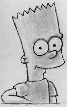 a drawing of the simpsons is shown in black and white