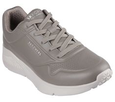 Level up your sneaker game with cushioned comfort wearing Skechers Street Uno Lite - Lite Work. This lace-up fashion sneaker features a synthetic duraleather upper with a platform wedge cushioned midsole and a cushioned Skechers Memory Foam insole. | Skechers Men's Uno Lite - Lite Work Sneaker | Medium Width | Skechers Memory Foam cushioned comfort insole | Lace-up duraleather upper | Shock-absorbing wedge midsole | Flexible traction outsole | 1 1/2-inch heel height | Skechers Slip-resistant Gray Sneakers For Jogging, Slip-resistant Low-top Synthetic Sneakers, Gray Slip-resistant Sneakers For Jogging, Sporty Synthetic Lace-up Walking Shoes, Gray Synthetic Walking Shoes With Air Cushioning, Slip-resistant Lace-up Running Shoes, Slip-resistant Lace-up Synthetic Sneakers, Fade-resistant Athletic Fit Synthetic Sneakers, Lace-up Slip-resistant Synthetic Sneakers