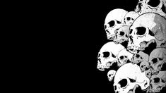 a bunch of skulls sitting on top of each other