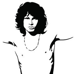 the silhouette of a man with long hair and no shirt on is shown in blue