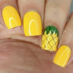 With a million different ways to paint your nails- how could you choose? These are some of the most gorgeous summer nail designs you need to try! Pineapple Nails, Patrick Nagel, Fruit Nail Art, Nagel Tips, Summer Fresh, Pineapple Design, Best Nail Art Designs, Super Nails, Yellow Nails