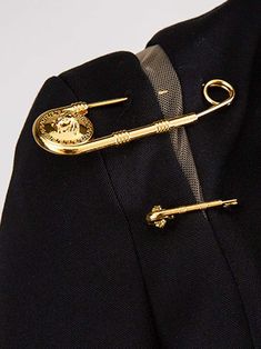 Blazer Pin, Luxury Coat, Coat Pin, Belt Purse, Jogger Shorts, Dry Clean Only, Safety Pin, Black Blazers, Jewelry Bags