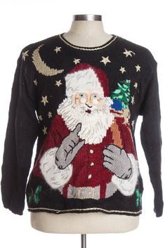 This is a vintage ugly Christmas pullover. That means: We only have one -- so you can't choose a different size or quantity. The size listed on the original tag may not be an accurate indication of the fit. The chest / bust size and length measurements are the most accurate way to estimate the fit. This item may show normal signs of wear, as is typical of vintage clothing. Chest / Bust Size: 44" Length: 22" Fits Like Men's Size: Large Fits Like Women's Size: XL Size Listed On Original Tag: S Bra Xmas Color, Santa Sweater, Christmas Pullover, Christmas Cardigan, Christmas Sweater Men, Fisherman Sweater, Style Noir, Fair Isle Sweater, Dog Tshirt