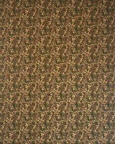 a brown and green wallpaper with small flowers on the bottom right corner, in an area that looks like something out of space