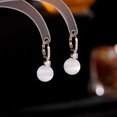 Style: Women's Material: S925 Silver Zircon Earrings, Earrings Simple, Opal Earrings, Simple Earrings, Opal, Pearl Earrings, Silver