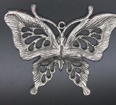 You will received 4pcs charms The chrm size：60MM x45MM color :antique silver If you need more pls contact me. Antique Silver Rings, Ribbon Necklace, China Jewelry, Organza Ribbon, Message Jewelry, Metallic Hair, Butterfly Charm, Bronze Color, Silver Charms