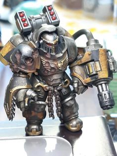 (2) Kitbashed Iron Warrior : Warhammer Warhammer Deathwatch, Chaos Legion, Chaos Game, Chaos 40k, Iron Warriors, Grey Knights, Lego Custom Minifigures