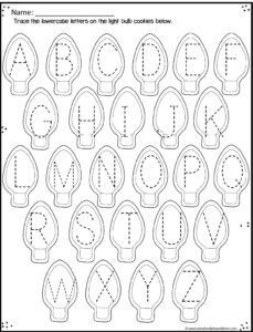 an alphabet worksheet with the letters and numbers to be used in this activity