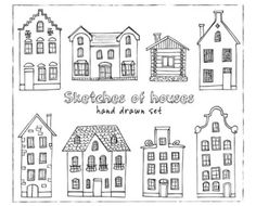 hand drawn houses with the words sketches of houses