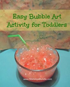 an easy bubble art activity for toddlers