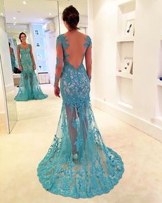 Tiffany Blue Prom Dress, Turquoise Prom Dresses, Sweep Train Prom Dress, Prom Dresses Long Lace, V Neck Prom Dresses, Long Prom Gowns, Long Sleeve Prom, Lace Formal Dress, Lace Prom Dress