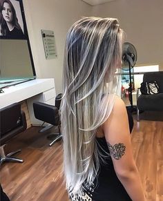 Men Lips, Long Grey Hair, Silver Blonde Hair, Long Hair On Top, Ash Blonde Hair, Gray Hair Highlights, Blonde Balayage