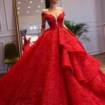 Prom Fantasy on Storenvy Sparkle Dress Long, Ruffle Wedding Gown, Birthday Gown, Sweet 16 Dress, Dresses Birthday, Popular Prom Dresses, Red Prom Dresses, Gown Red, Bridal Ball Gown