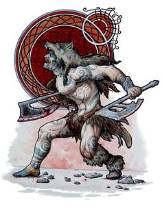 Scandinavian Mythology. Part 9 on Behance Viking Berserker, Arte Viking, Viking Character, Wolf Warriors, Norse Tattoo, Norse Pagan, Viking Art