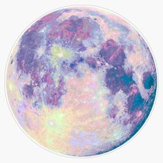 an image of the moon in pastel colors