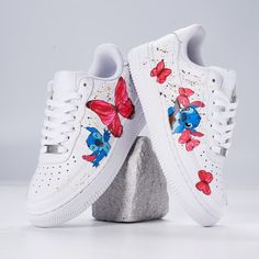 Stitch and the Red Butterfly Custom Air Force 1 – XX CUSTOM Comfortable Sneakers With Red Sole And Round Toe, Custom Synthetic Sneakers With Red Sole And Round Toe, Casual Custom Sneakers With Perforations And White Sole, Custom Lace-up Sneakers With Speckled Midsole, Multicolor Lace-up Sneakers With Perforations, Custom Low-top Synthetic Sneakers With Perforations, Custom Slip-on Sneakers With White Sole, Custom Synthetic Slip-on Sneakers With White Sole, Low-top Breathable Custom Sneakers With White Sole