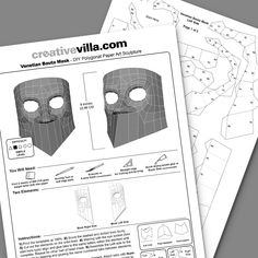 an instruction manual for making a paper mask with instructions on how to make the mask