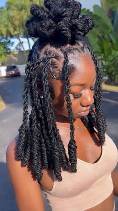 Black girl hairstyles | black girl braids | box braids | knotless braids | soft locs  • * IG @theajexperiencee for more cute looks and bookings   • * TIKTOK @baadbitchmj for behind the scenes of a 21 yr old braider  • * Black girl hair  • * Black girl braids  • * Knotless box braids  • * Long box braids  • * Peekaboo braids  • * Soft locs  • * Soft loc tutorial   • * Goddess braids  • * Braiding tutorials   * Tape in extensions Dread Hairstyles With Weave, Updo Soft Locs Hairstyles For Women, Fake Dreads Black Women, Long Dreadlocks Hairstyles Black Women, Locd Hair Styles, Cute Dreadlocks Hairstyles Black Women, Protective Hairstyles Over Locs, Dreads Black Women Hairstyles, Twist Locs Hairstyles