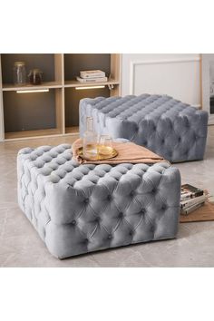 Classic buttoned detailing makes our pouf an ideal footstool to bring you extra comfort. It’s a real multi-tasker, whether as a footrest, a cosy seat or even a decent table, it lives up to your expectations. Besides, it is already a beauty as an additional fitting. Place it beside your chair or bed end, you will soon find that your room is different, with opulence.(Tip ：This item requires assembly） Button Sofa, Upholstered Coffee Tables, Footstool Coffee Table, Pouf Chair, Footstool Ottoman, Velvet Footstool, Round Footstool, Bed End, Ottoman Coffee