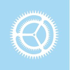 an image of a gear wheel on a blue background