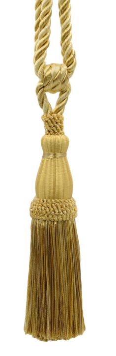 Elegant Beachwood, Harvest Gold, Maize Curtain & Drapery Tassel Tieback / 8 1/2 Inch Tassel, 30 Inch Spread (embrace) / Style# TBC085 (8368) / Color: Honey Suckle - PR07 - DecoPro Drapery Tiebacks, Harvest Gold, Garment Steamer, Professional Decor, Drapery Panels, Maize, Fringe Trim, Braid Styles, Crafts To Sell