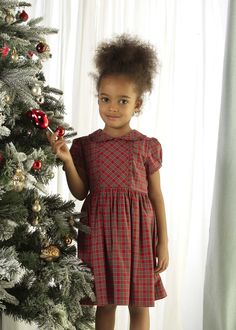 Red Green Dress, Girls Christmas Dress, Rachel Riley, Christmas Monogram, Dresses Royal, Communion Dresses, School Dresses, Frill Dress, Red Tartan