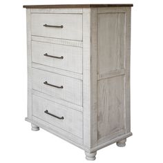 Avalon Rustic Farmhouse 4 Drawer Highboy Dresser - White - Crafters and Weavers French Country Dressers, Farmhouse Details, Iron Drawer Pulls, Barbie Bedroom, 5 Piece Bedroom Set, Highboy Dresser, White Chest Of Drawers, Wooden Storage Cabinet, 4 Drawer Dresser