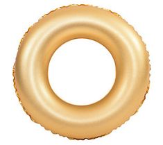 an inflatable gold ring balloon on a white background