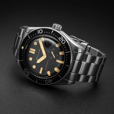 Spinnaker Croft Automatic Black Silver Steinhart Watch, Solar Time, Free Dive, Silver Watches, Diving Equipment, Black Crown, Anchor Bracelet, The Watch