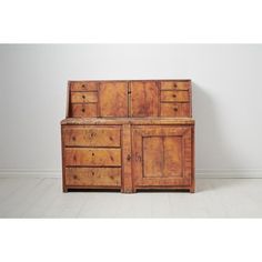 an old wooden dresser with two drawers