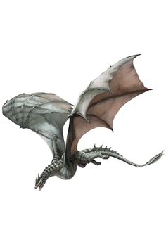 a dragon flying through the air with its wings spread