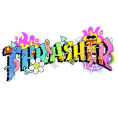 an image of the word trippy written in different colors and shapes on a white background