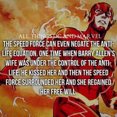 an image of the flash man in red and white with text that reads, all things can