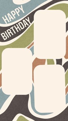 a birthday card with the words happy birthday written in white on top of an abstract background