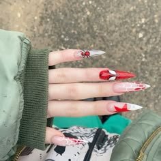 Spiderman Nails Acrylic, Spider Man Nails, Spiderman Nails, Pointy Nails, Hippie Nails, Spring Acrylic Nails, Diy Acrylic Nails