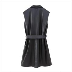 Make an unforgettable entrance in this eye-catching belted mini dress. Luxurious faux leather adds texture and the perfect amount of edge to its classic silhouette. An effortless piece that will add punch to your wardrobe! Decoration Zip Up , Belted Length Above Knee, Mini Style Casual Fabric Type PU Material Polyester , PU Neckline Suit Collar Pattern Type Solid Silhouette A-Line Sleeve Length Sleeveless Season Spring / Autumn Fabric Non-Stretch Fall Mini Length Belted Dress, Chic Belted Mini Dress For Fall, Chic Mini Length Belted Dress For Fall, Sleeveless Sleek Leather Mini Dress, Black Faux Leather Mini Dress For Summer, Belted Mini Dress For Office, Office Mini Dress With Belt, Belted Mini Dress For Work, Leather Belted Dress For Date Night