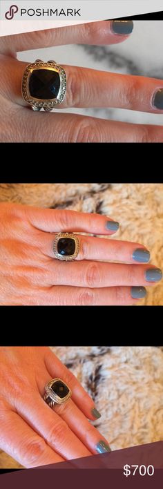 David Yurman Albion Ring Black onyx and diamonds David Yurman Jewelry Rings David Yurman, Black Rings, Black Onyx, Class Ring, Onyx, Fashion Tips, Fashion Trends, Fashion Design, Clothes Design