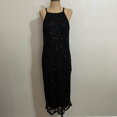 Brand New With Tags Attached Ralph Lauren Hand Beaded Dress Size 12 Zip On The Back Super Cute Dress And Elegant No Stain No Missing Beads Vintage Halter Dress, Classic Sheath Dress, 90s Ralph Lauren, Navy Floral Dress, Mini Dress Formal, White Polka Dot Dress, Lace Slip Dress, Lauren White, Midi Sheath Dress