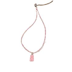 Material: Beads/Beads Style: Korean Korean Style Trendy Pink Crystal Necklaces As Gift, Trendy Pink Crystal Necklaces For Gifts, Trendy Pink Crystal Necklace For Gift, Sweet Beaded Jewelry Gift, Sweet Beaded Jewelry For Gifts, Trendy Party Beaded Necklace With Heart Beads, Casual Round Bead Necklaces For Party, Adjustable Sweet Jewelry With Colorful Beads, Sweet Pink Jewelry With Colorful Beads