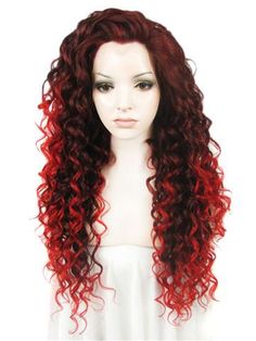 Ombre Natural Curly Hair, Pinkish Red Hair, Wigs Ideas, Brown Ombre Hair Color, Auburn Balayage, Red Ombre Hair, Blond Ombre, Auburn Red, Brown Ombre Hair