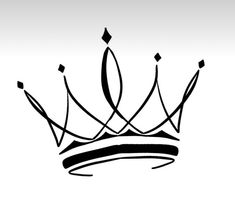 a black and white drawing of a crown