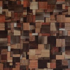 a wall made out of wooden blocks