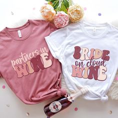 two t - shirts that say brothers and sisters are on cloud nine with confetti sprinkles