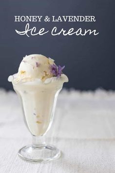 Creamy, lavender ice cream is naturally sweetened with honey and boasts a lovely, light floral flavor of fresh lavender flowers. It's the ultimate summer evening ice cream, so I know you’ll love this refreshing and delicate recipe. #farmhouseonboone #lavendericecream #honeylavendericecream #homemadeicecream Honey Ice Cream, Ice Cream Maker Recipes, Homemade Sourdough, Homemade Dessert