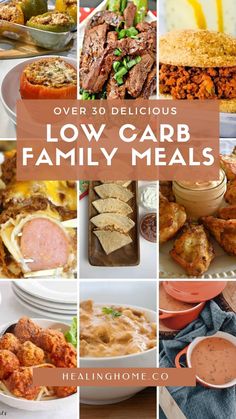 over 30 delicious low carb family meals that are easy to make and can be made in the slow cooker