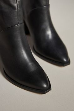 Leather, synthetic upper Polyurethane insole Rubber sole Pull-on styling Imported | Irin Tall Boots by Silent D in Black, Women's, Size: 37, Leather/Rubber/Polyurethane at Anthropologie Black Boots Tall, Tall Boots, Rubber Sole, Anthropologie, Boots, Leather, Black