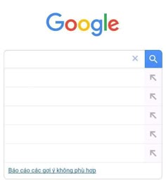 the google search is displayed with an arrow pointing up to it's right side