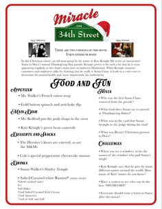 the flyer for an event with information about food and fun, including pictures of santa's sleigh